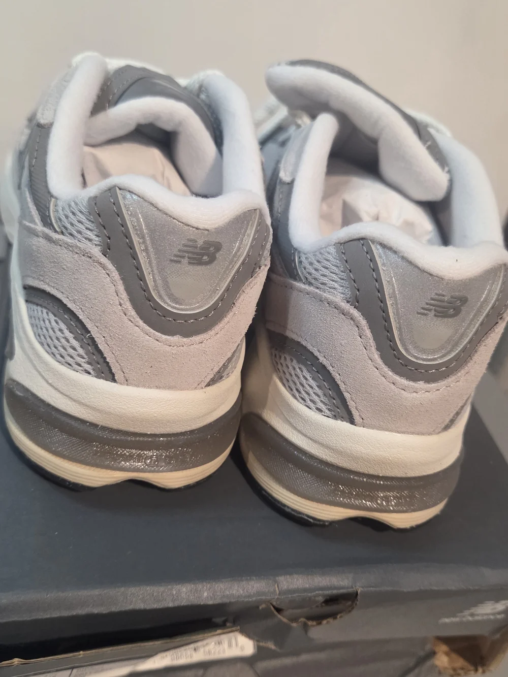 Kids Grey New Balance Lace-Up Sneakers